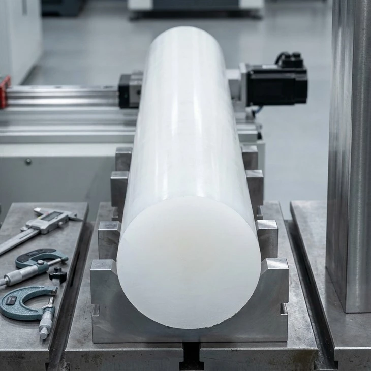 Natural white PVDF rod supplied in multiple diameters for CNC machining